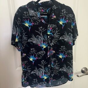 Black button up shirt with pattern